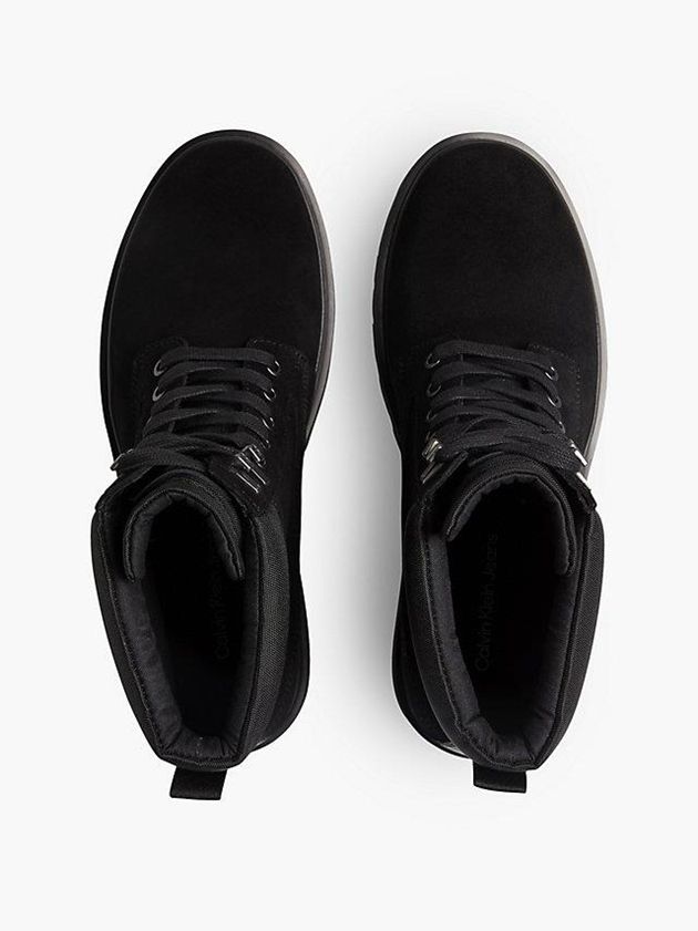 Black Calvin Klein Suede Men Boots | LAJC-49860