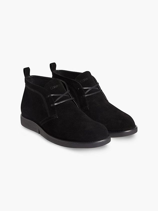 Black Calvin Klein Suede Men Boots | OHAQ-08721
