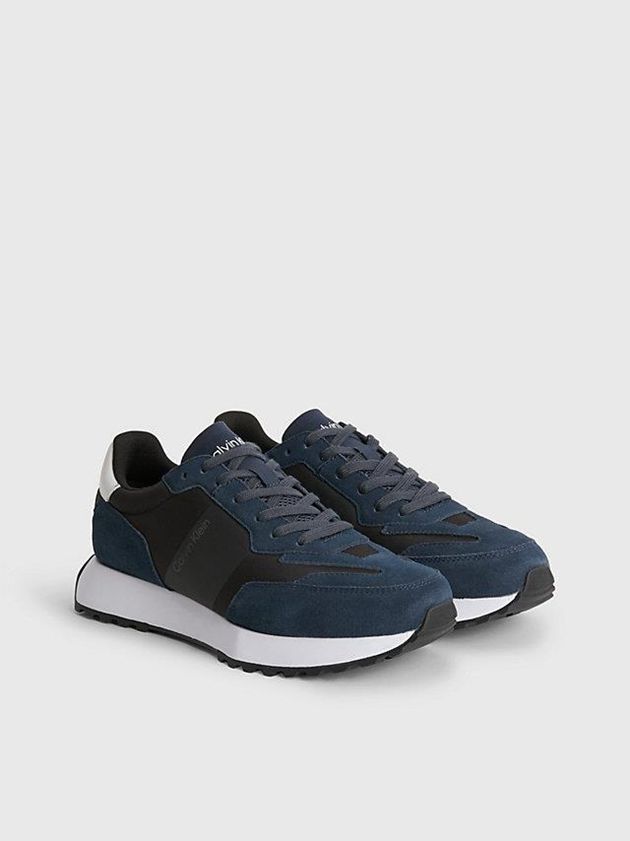 Black Calvin Klein Suede Men Sneakers | CTMG-35402