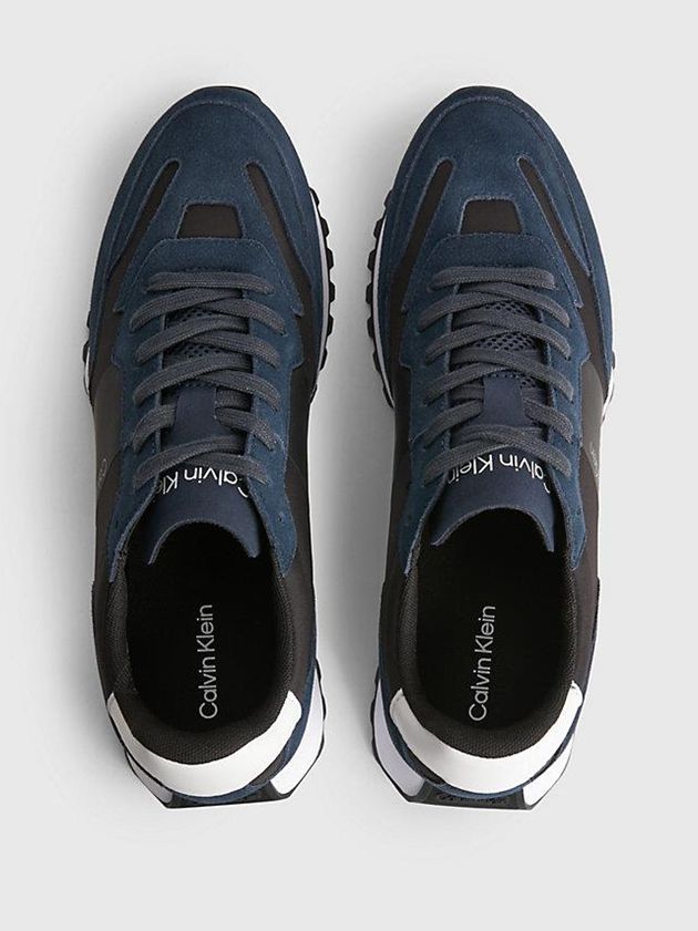 Black Calvin Klein Suede Men Sneakers | CTMG-35402
