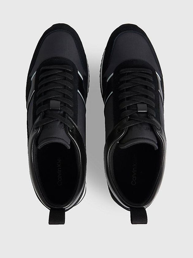 Black Calvin Klein Suede Men Sneakers | HINW-25613