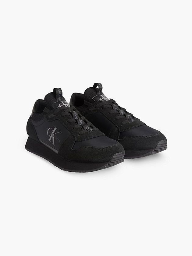 Black Calvin Klein Suede Men Sneakers | JHTZ-52301