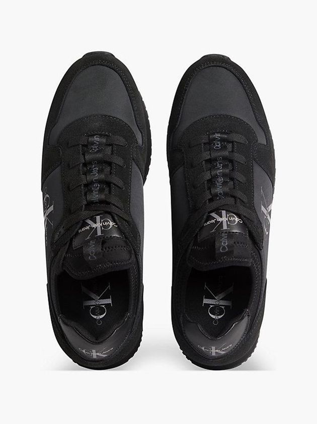 Black Calvin Klein Suede Men Sneakers | JHTZ-52301