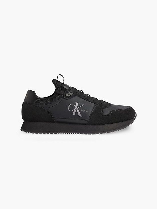 Black Calvin Klein Suede Men Sneakers | JHTZ-52301