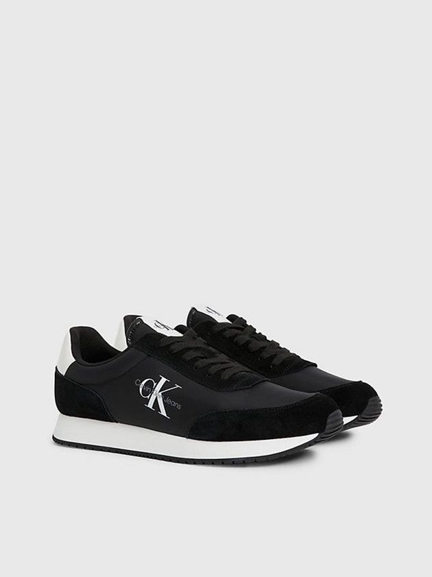 Black Calvin Klein Suede Men Sneakers | KPEL-63421