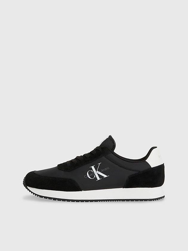 Black Calvin Klein Suede Men Sneakers | KPEL-63421