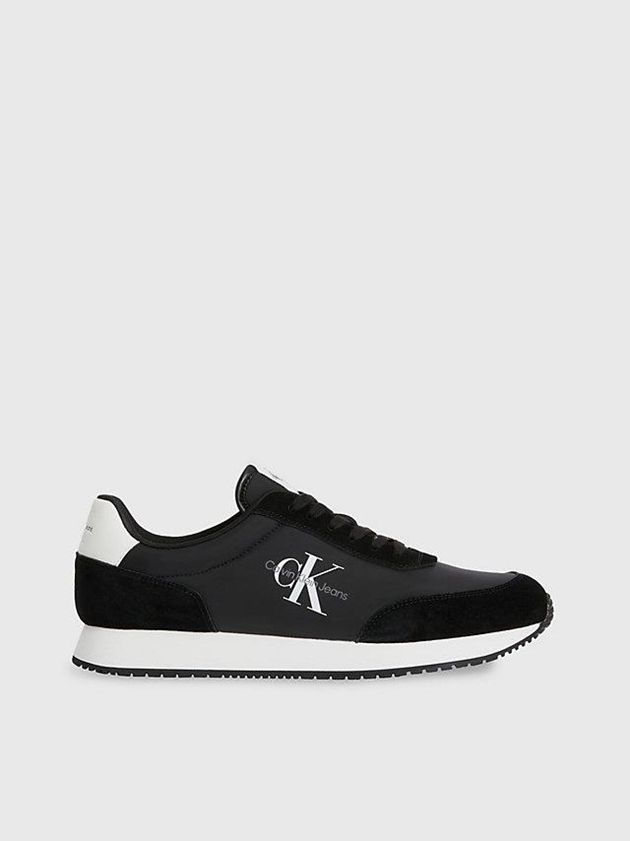 Black Calvin Klein Suede Men Sneakers | KPEL-63421