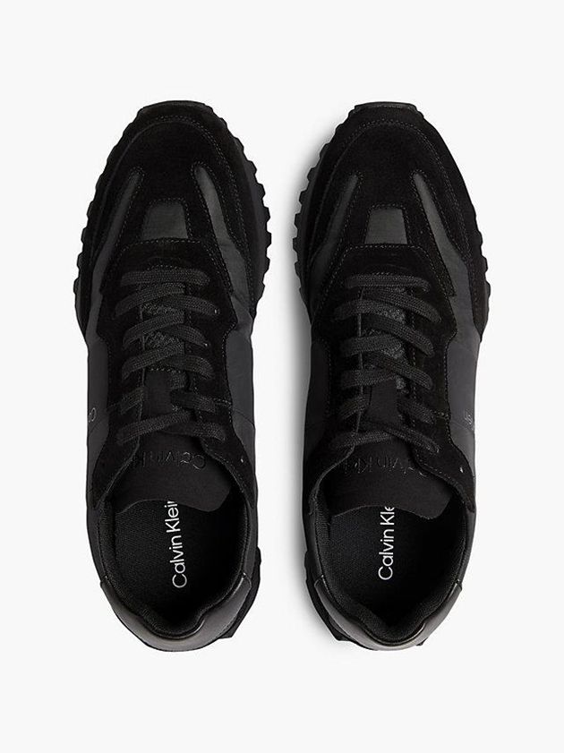 Black Calvin Klein Suede Men Sneakers | NXOD-49506