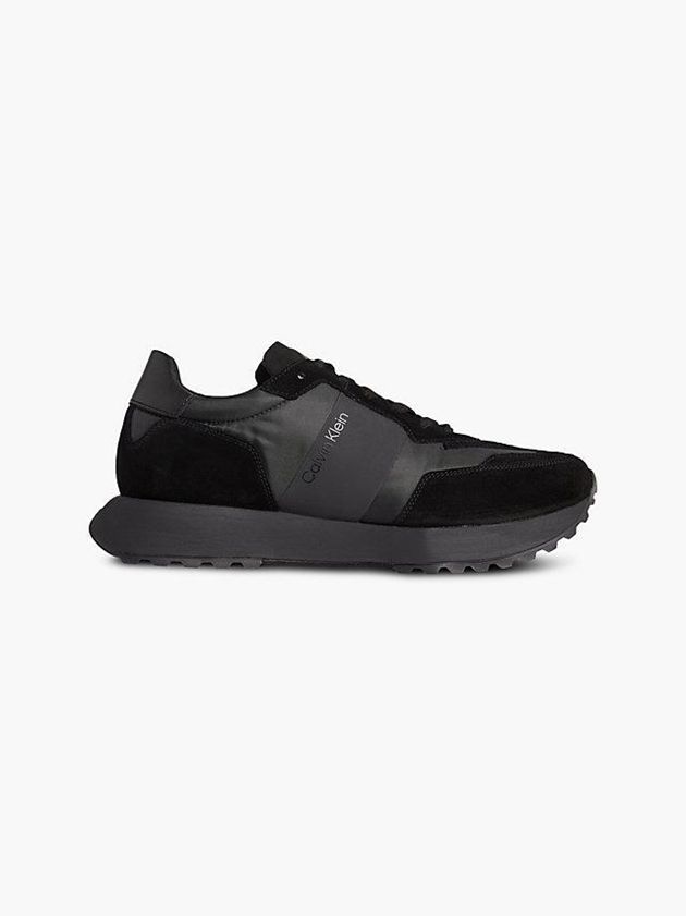 Black Calvin Klein Suede Men Sneakers | NXOD-49506