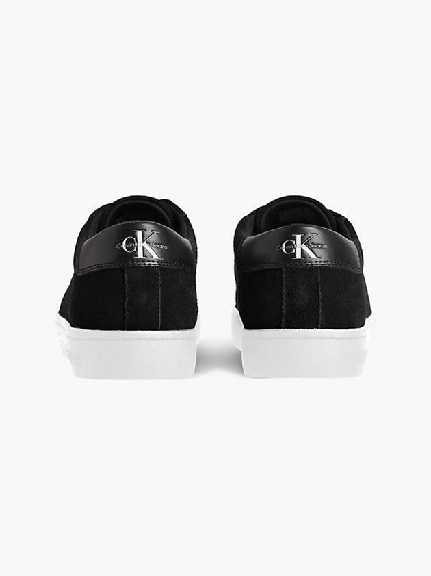 Black Calvin Klein Suede Men Sneakers | OTKU-06358