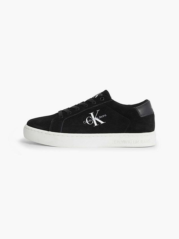 Black Calvin Klein Suede Men Sneakers | OTKU-06358