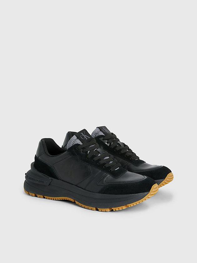 Black Calvin Klein Suede Men Sneakers | PGET-40781