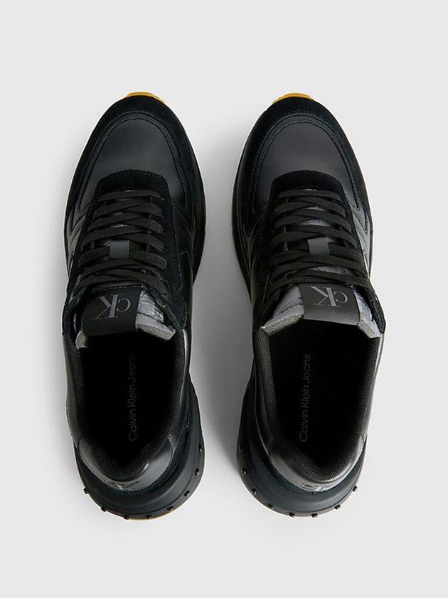 Black Calvin Klein Suede Men Sneakers | PGET-40781