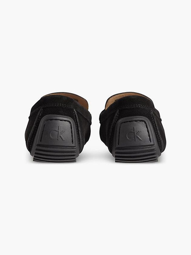 Black Calvin Klein Suede Moccasins Women Slip On | CNJV-65091