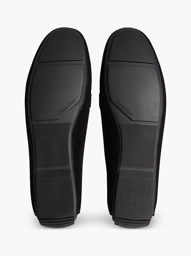 Black Calvin Klein Suede Moccasins Women Slip On | CNJV-65091