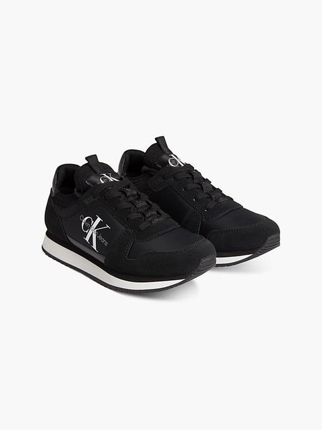 Black Calvin Klein Suede Women Sneakers | VLFM-29635