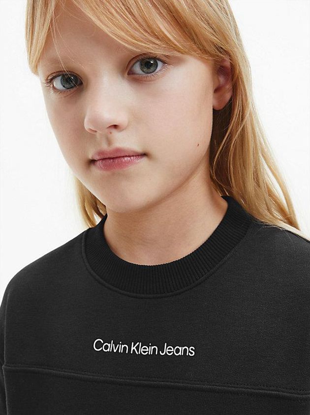 Black Calvin Klein Sweatshirt Girls's Dress | VYGW-13047