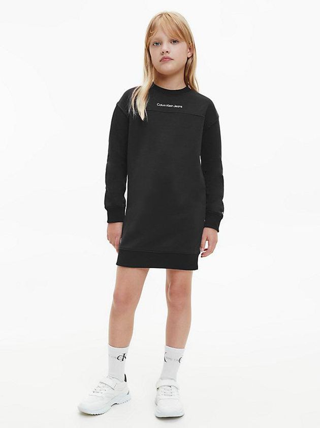 Black Calvin Klein Sweatshirt Girls\'s Dress | VYGW-13047