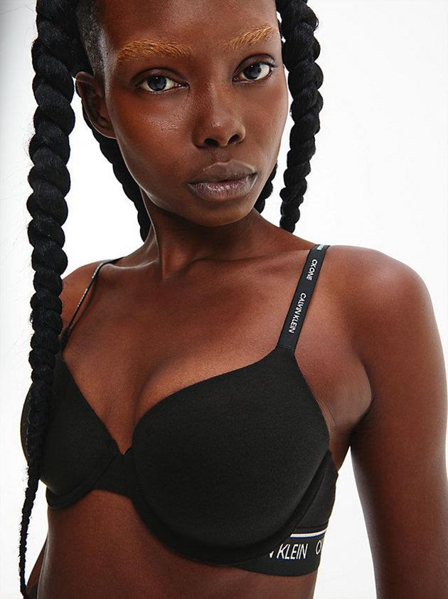 Black Calvin Klein T-Shirt - CK One Women Bra | DCHO-38721