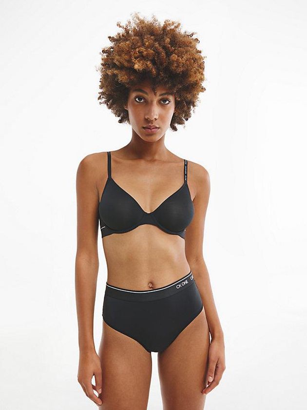 Black Calvin Klein T-Shirt - CK One Women Bra | OLRP-70831