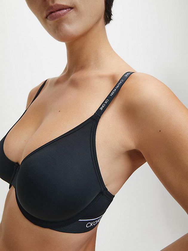 Black Calvin Klein T-Shirt - CK One Women Bra | OLRP-70831