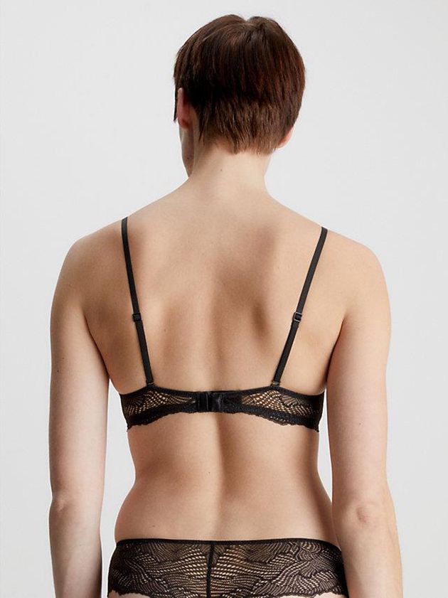 Black Calvin Klein T-Shirt - Geo Lace Women Bra | JZXP-80647