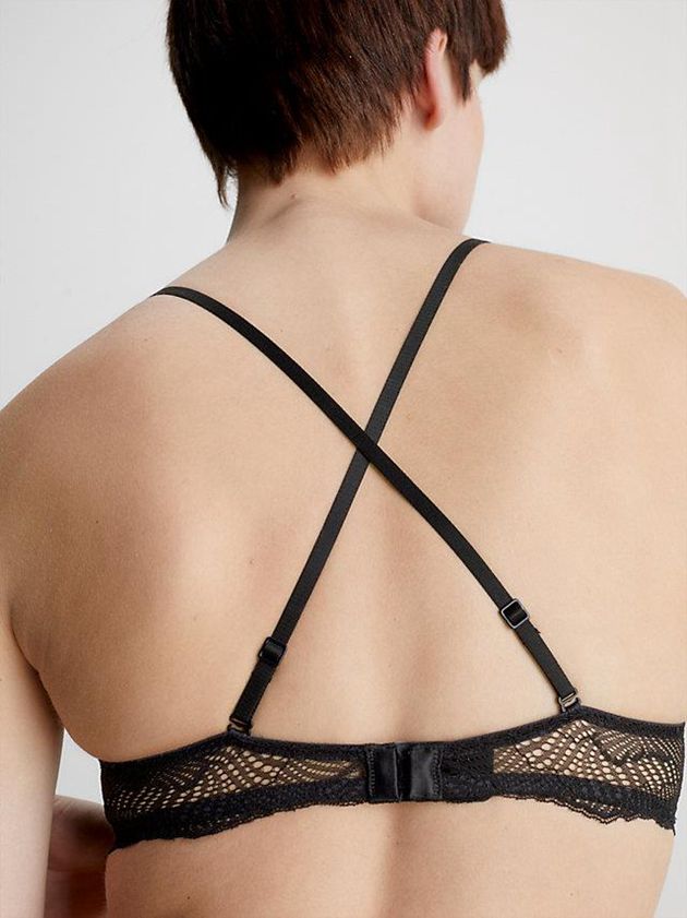Black Calvin Klein T-Shirt - Geo Lace Women Bra | JZXP-80647
