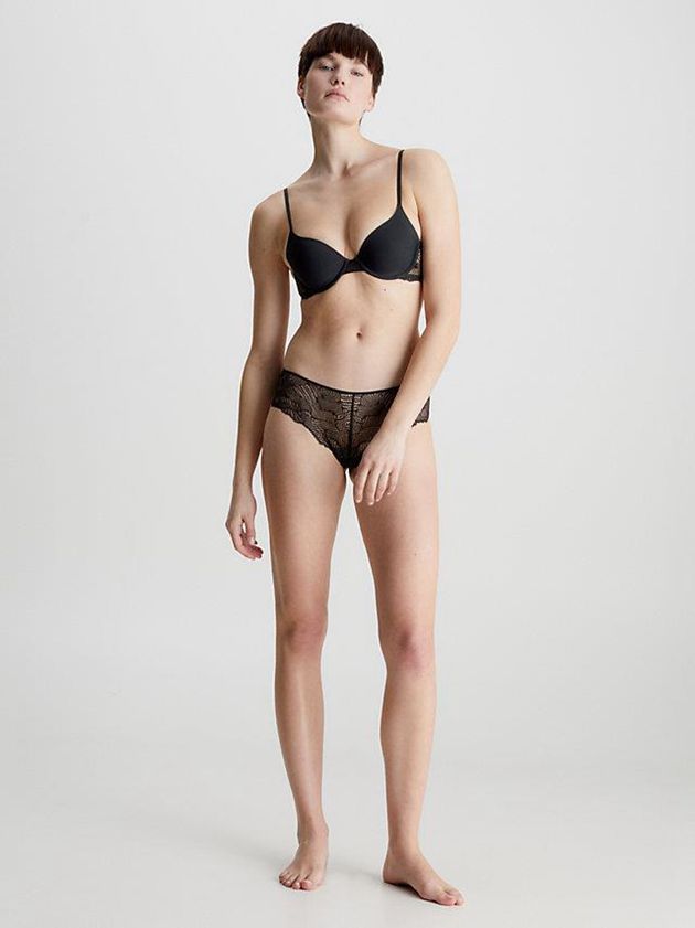 Black Calvin Klein T-Shirt - Geo Lace Women Bra | JZXP-80647