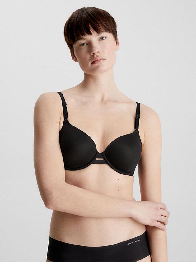 Black Calvin Klein T-Shirt - Invisibles Women Bra | WBPT-10845