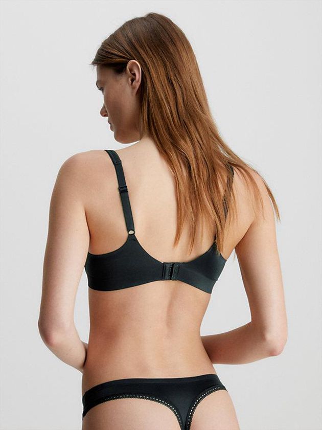 Black Calvin Klein T-Shirt - Liquid Touch Women Bra | IQKX-03915