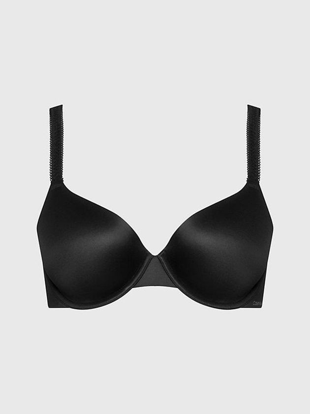 Black Calvin Klein T-Shirt - Liquid Touch Women Bra | IQKX-03915