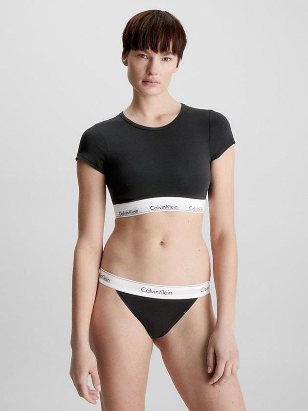 Black Calvin Klein T-Shirt - Modern Cotton Women Bra | BCUI-15763