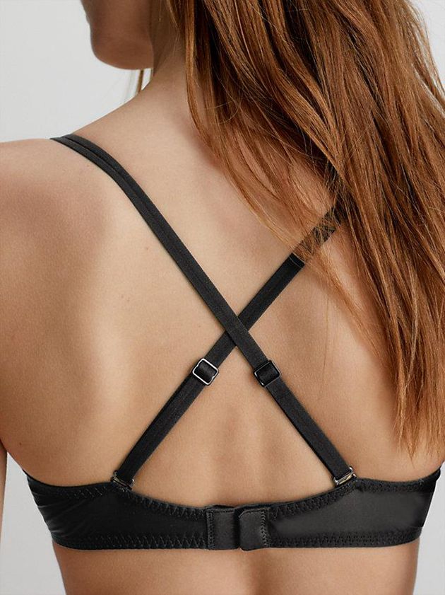 Black Calvin Klein T-Shirt - Sheer Marquisette Women Bra | FEKD-36794
