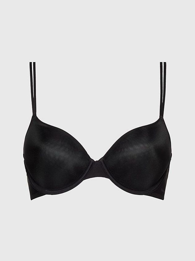 Black Calvin Klein T-Shirt - Sheer Marquisette Women Bra | FEKD-36794