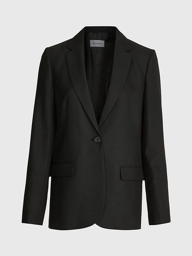 Black Calvin Klein Tailored Blazer Women Jacket | FMYX-80392