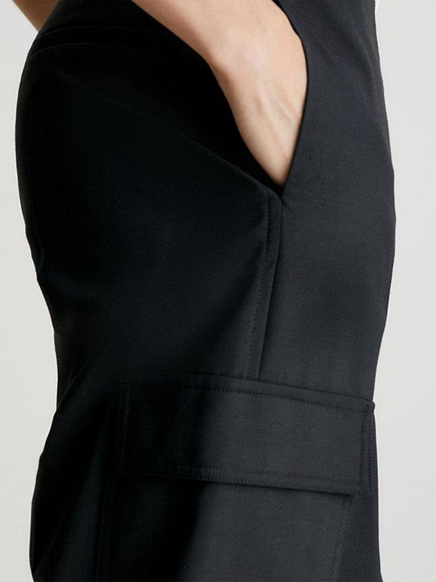 Black Calvin Klein Tailored Cargo Women Pants | HTPF-06851