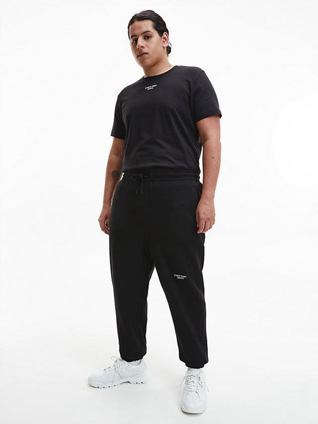 Black Calvin Klein Tapered Men Joggers | PRBQ-06189