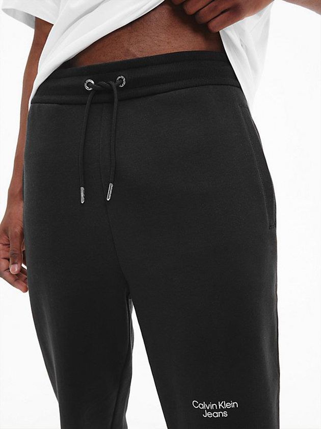 Black Calvin Klein Tapered Men Joggers | PRBQ-06189