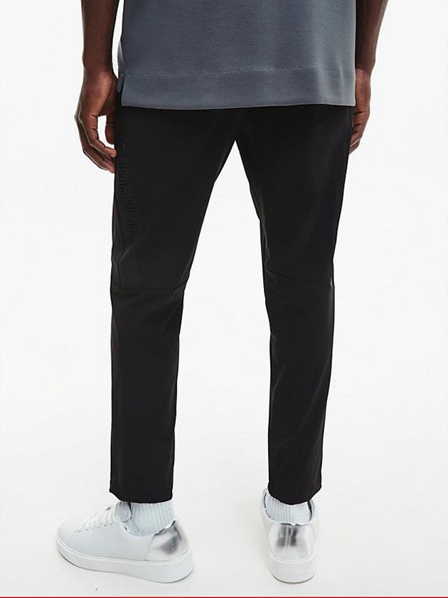 Black Calvin Klein Tapered Stretch Twill Men Pants | EIOX-52493