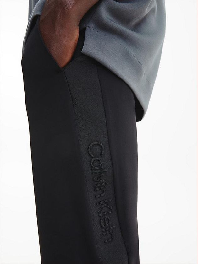 Black Calvin Klein Tapered Stretch Twill Men Pants | EIOX-52493