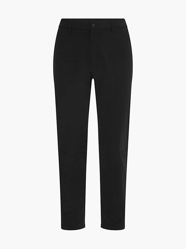 Black Calvin Klein Tapered Stretch Twill Men Pants | EIOX-52493