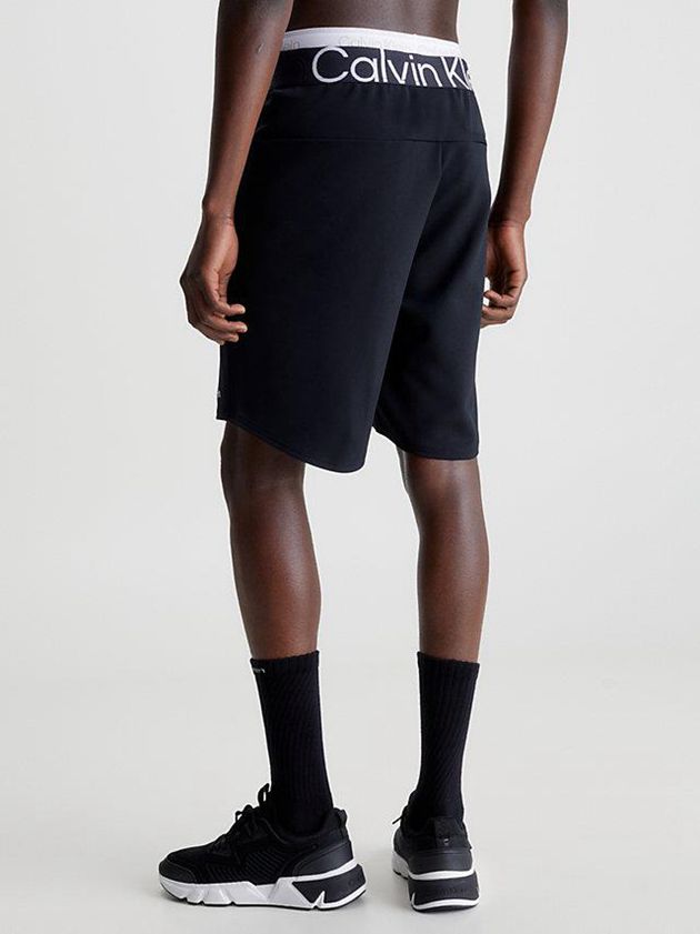 Black Calvin Klein Textured Gym Men Shorts | IELC-91254