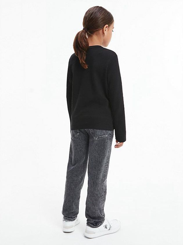 Black Calvin Klein Textured Long Sleeve Top Boys's Sweatshirt | NOYM-51207