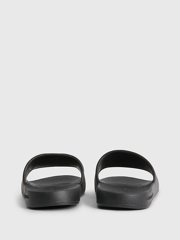 Black Calvin Klein Textured Sliders Women Slippers | QFEK-43068