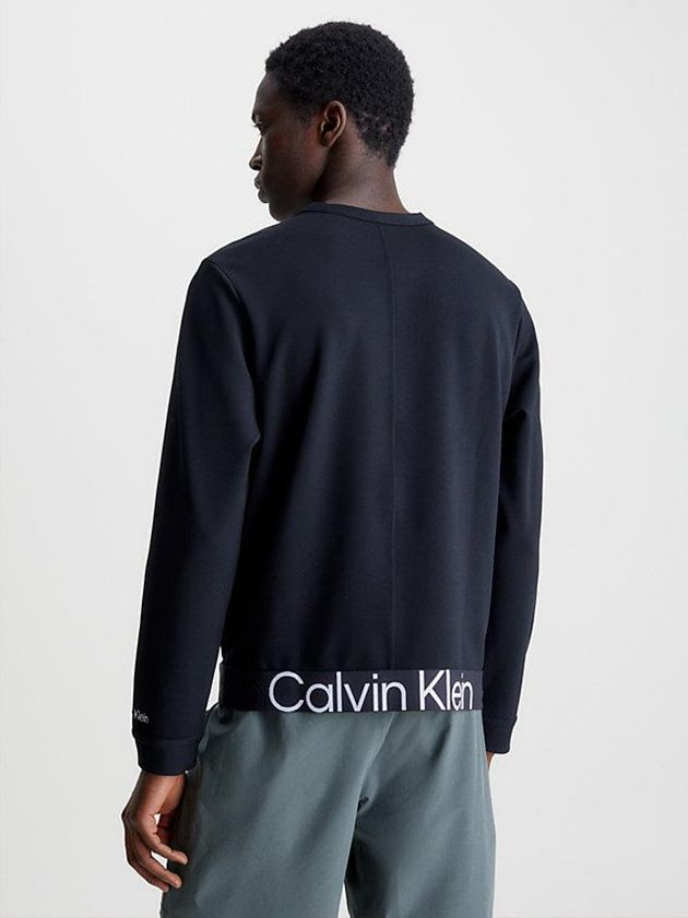 Black Calvin Klein Textured Twill Men Sweatshirt | ENLF-60519