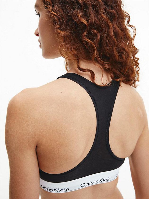 Black Calvin Klein Thong Set - Modern Cotton Women Bra | VPKG-30251