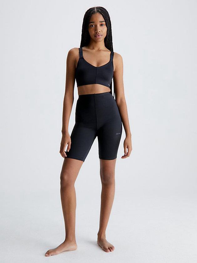 Black Calvin Klein Tight Pocket Gym Women Shorts | TVEU-03628