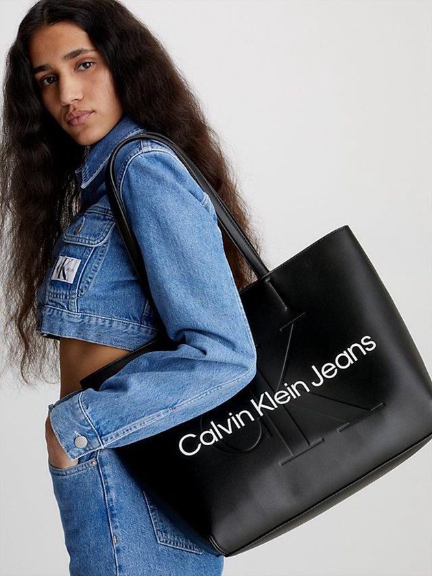 Black Calvin Klein Tote Women Bags | ESUC-20931