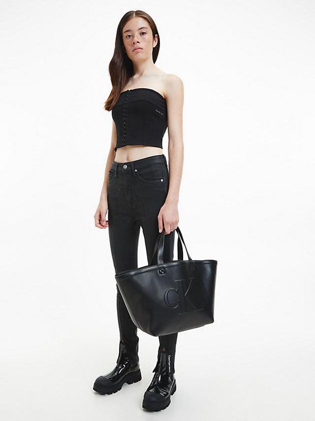 Black Calvin Klein Tote Women Bags | MLVJ-29104