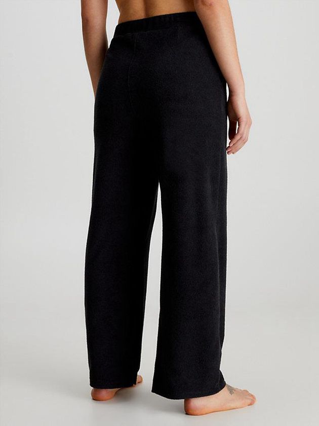 Black Calvin Klein Towelling Beach - CK Monogram Women Pants | MYFO-05473